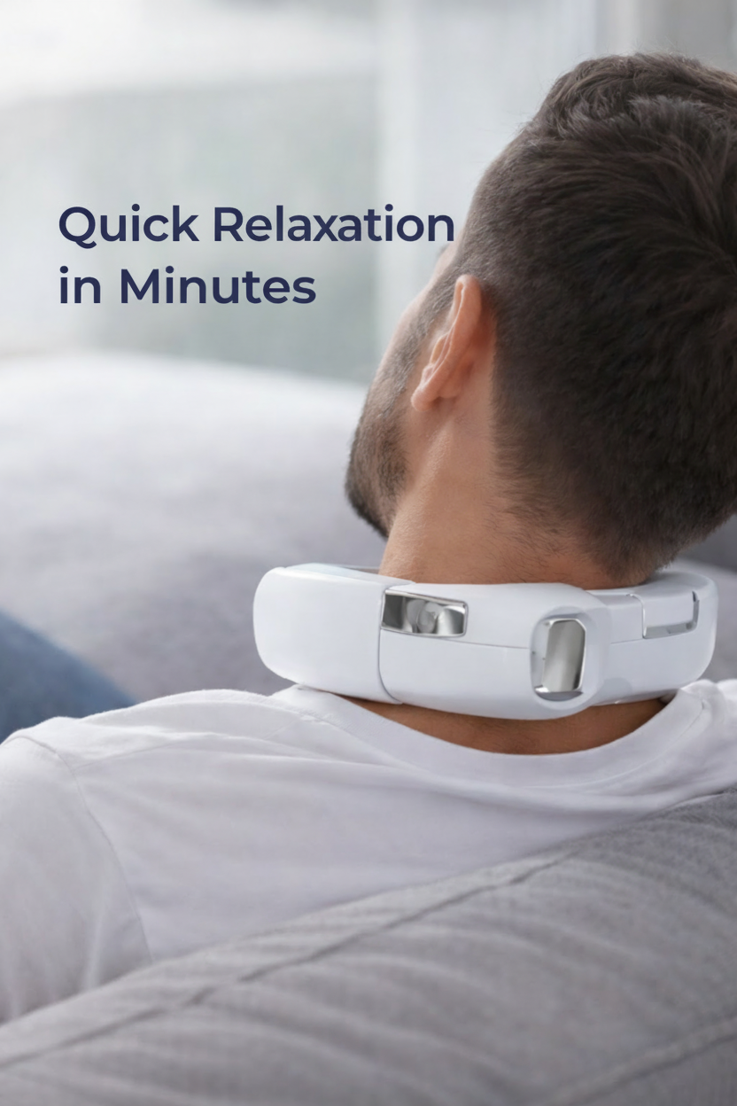 Quick Relaxation in Minutes - text far from head